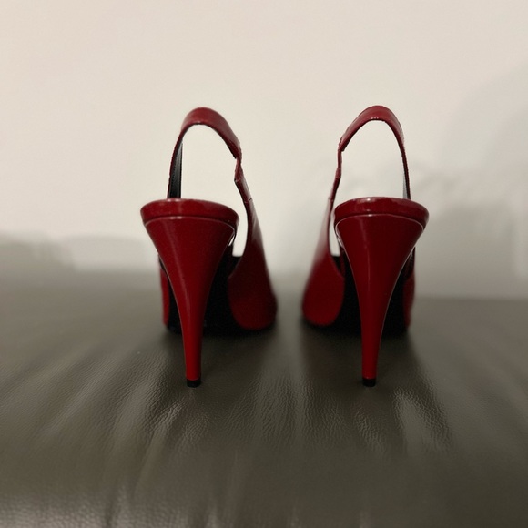 Saint Laurent Hot Red Heels - Picture 7 of 9